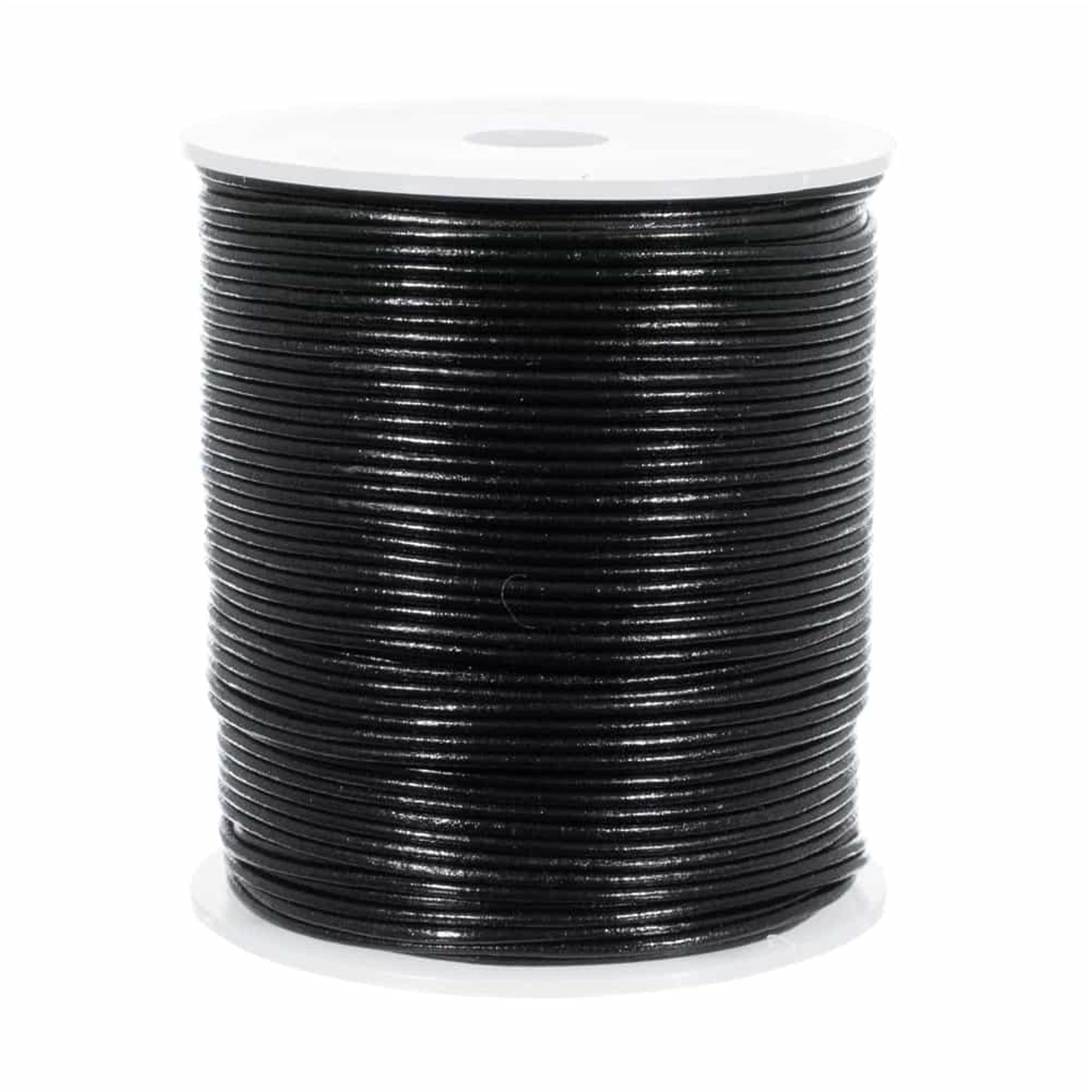 Craft County 1.5MM Round Leather Cord – 5, 10, 25 or 50 Yards or 328 feet – Various Colors