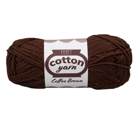 Craft County 100% Cotton Yarn - Coffee Brown - Single
