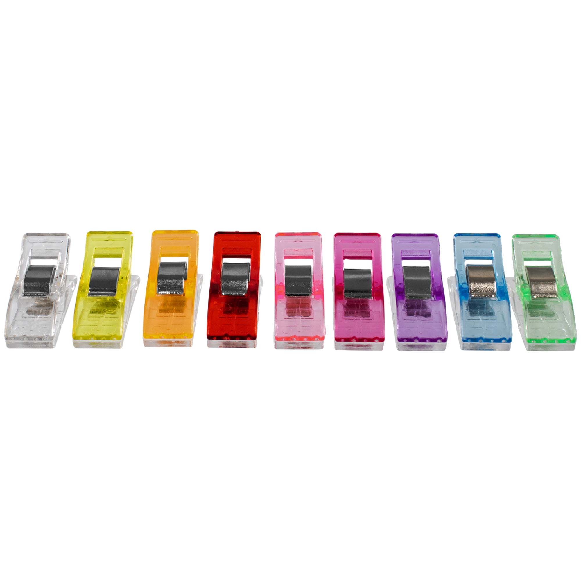 Craft County 100 Piece Pack Multicolor Sewing Clips - 100 Clips in Each Pack - Rainbow Colors - All-Purpose Clips