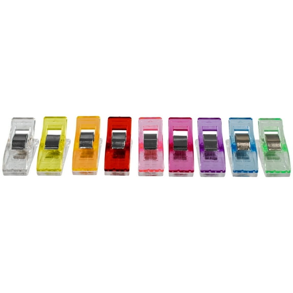 Craft County 100 Piece Pack Multicolor Sewing Clips - 100 Clips in Each Pack - Rainbow Colors - All-Purpose Clips