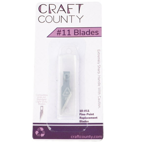 Craft County #11 Fine Point Replacement Blades – Fits All Type-A (K1) Utility Blade Handles