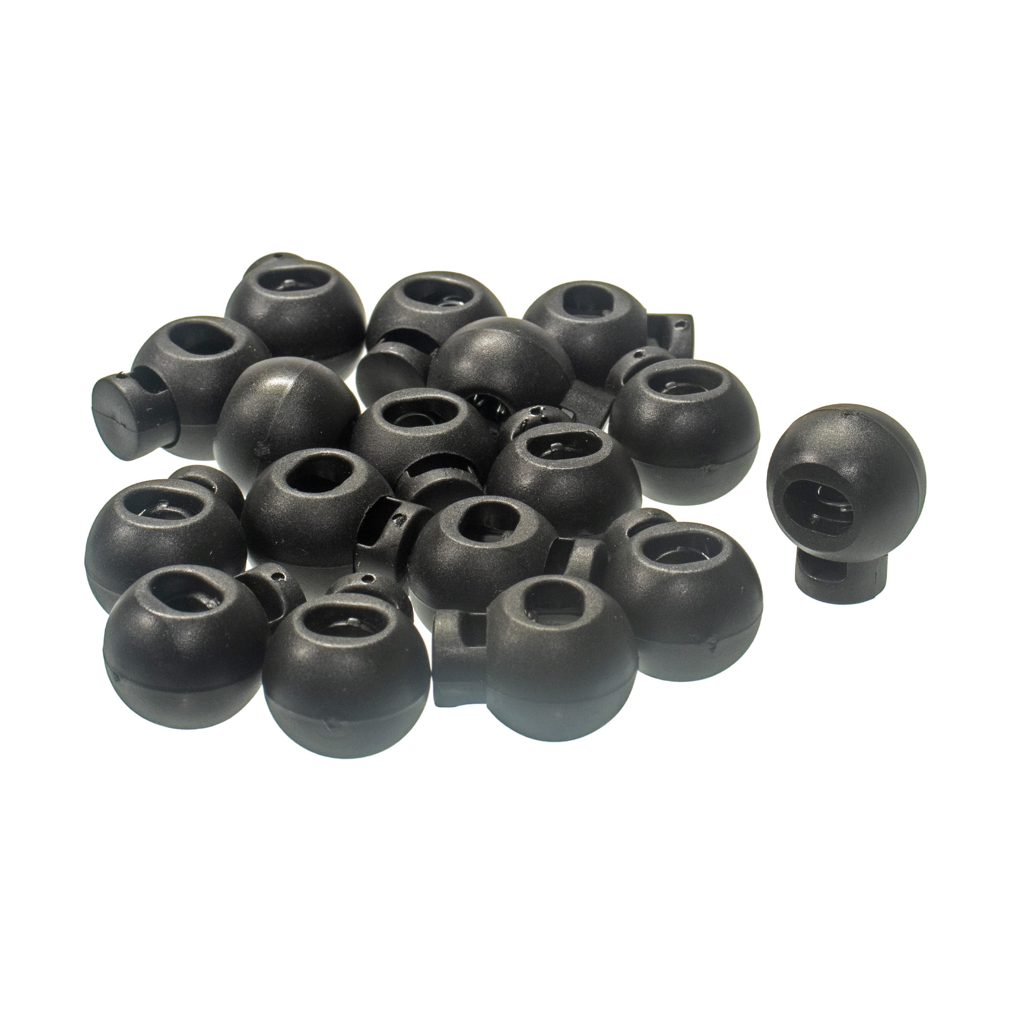 Craft County 17PC Ball Shaped Round Cord Locks - Single Hole Black ...