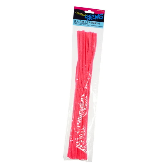 Craft County 25 Pack of Chenille Stems – DIY Arts & Crafts – Activities for Kids – Decorations, Crafting, Learning Tools – Fuzzy Sticks
