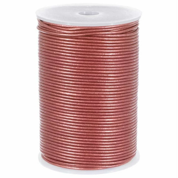 Craft County 2MM Round Leather Cord – 5, 10, 25 or 50 Yards or 328 feet – Various Colors