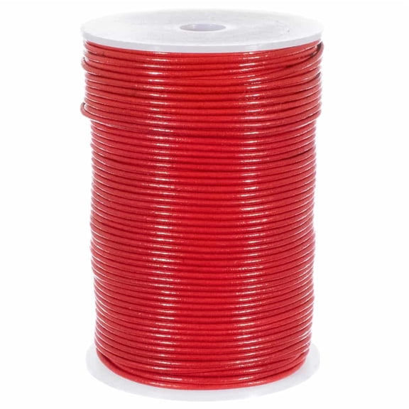 Craft County 2MM Round Leather Cord – 5, 10, 25 or 50 Yards or 328 feet – Various Colors