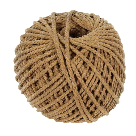 Craft County 50 Meter Skein of 4mm Diameter Crafting Cotton Rope in Black, Gray, Ivory, Light Pink, & Tan