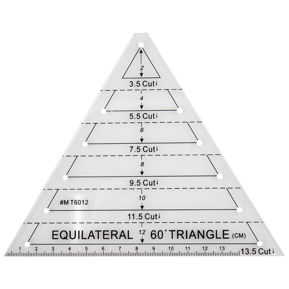 Craft County Acrylic Sewing Rulers – Transparent Measuring Tools for Sewing, Quilting, and DIY Crafts – Triangle