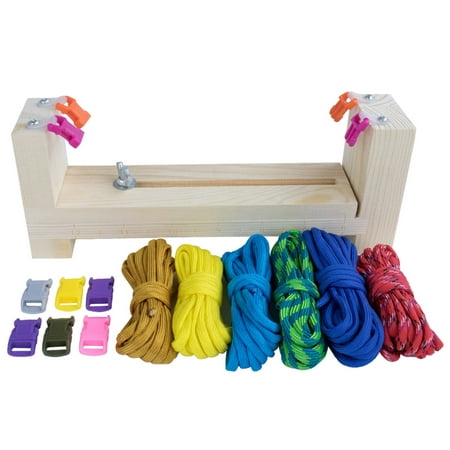 Adjustable Jig Bracelet Maker with Wooden Base for Paracord Crafting by Craft County