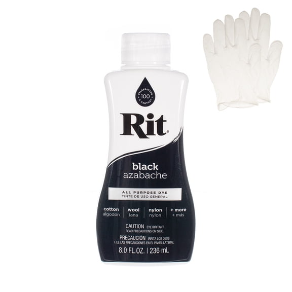 Craft County All Purpose Liquid Dye for Cotton, Linen, Rayon, Silk, Wool, Nylon - Black, 8 fl oz