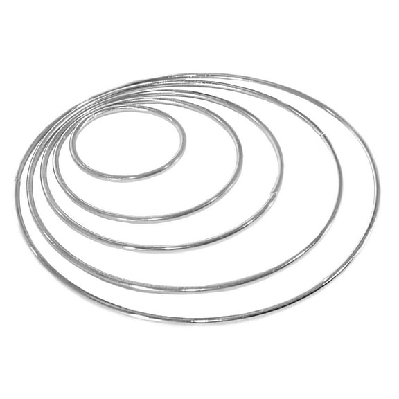 Craft County Assorted Metal Hoops Rings for Dream Catcher - 5 Pieces (2 Inch, 3 Inch, 4 Inch, 5 Inch, 6 Inch)