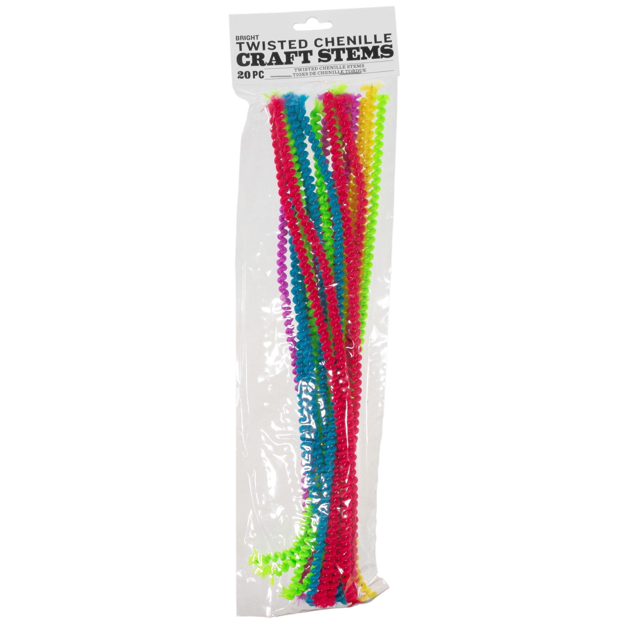 Craft County - Back 2 School - 20 Piece NEON Colors Pipe Cleaner DIY Décor, Activities, Projects – 12 Inches Long (5mm)