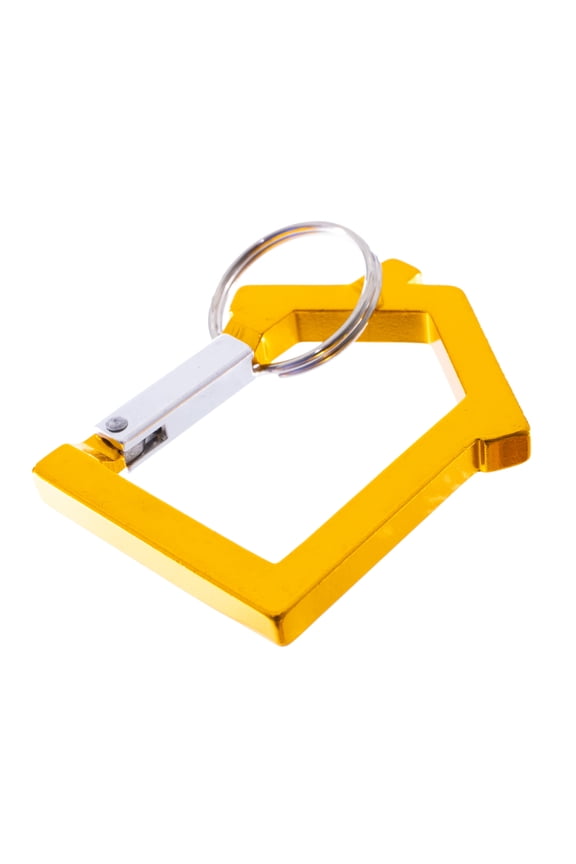 - Back 2 School - House Shaped Carabiner with Split Key Ring Colored Aluminum (Yellow, 2-Pack)
