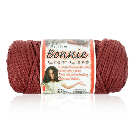 Craft County Bonnie Macrame Cord - 4mm - 100 yd Lengths - Various Colors