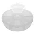 thumbnail image 1 of Craft County Clear Organizer Box - 6 Compartments - Made of Clear Plastic for Easy Identification - 4.3-Inch Diameter X 1.2-Inch Depth - Store Beads, Clasps, Buckles & More - Items not Included, 1 of 4
