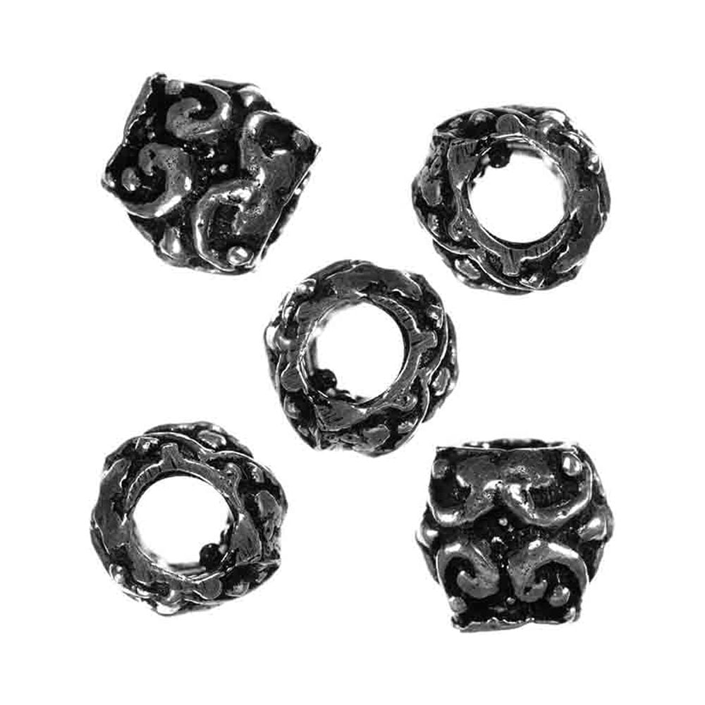 Craft County Copper Rondelle Beads – Three Textured Bead Packs – Spacer Beads – Silver Tinted Loose Beads