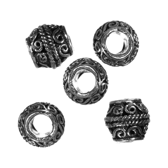 Craft County Copper Rondelle Beads – Three Textured Bead Packs – Spacer Beads – Silver Tinted Loose Beads