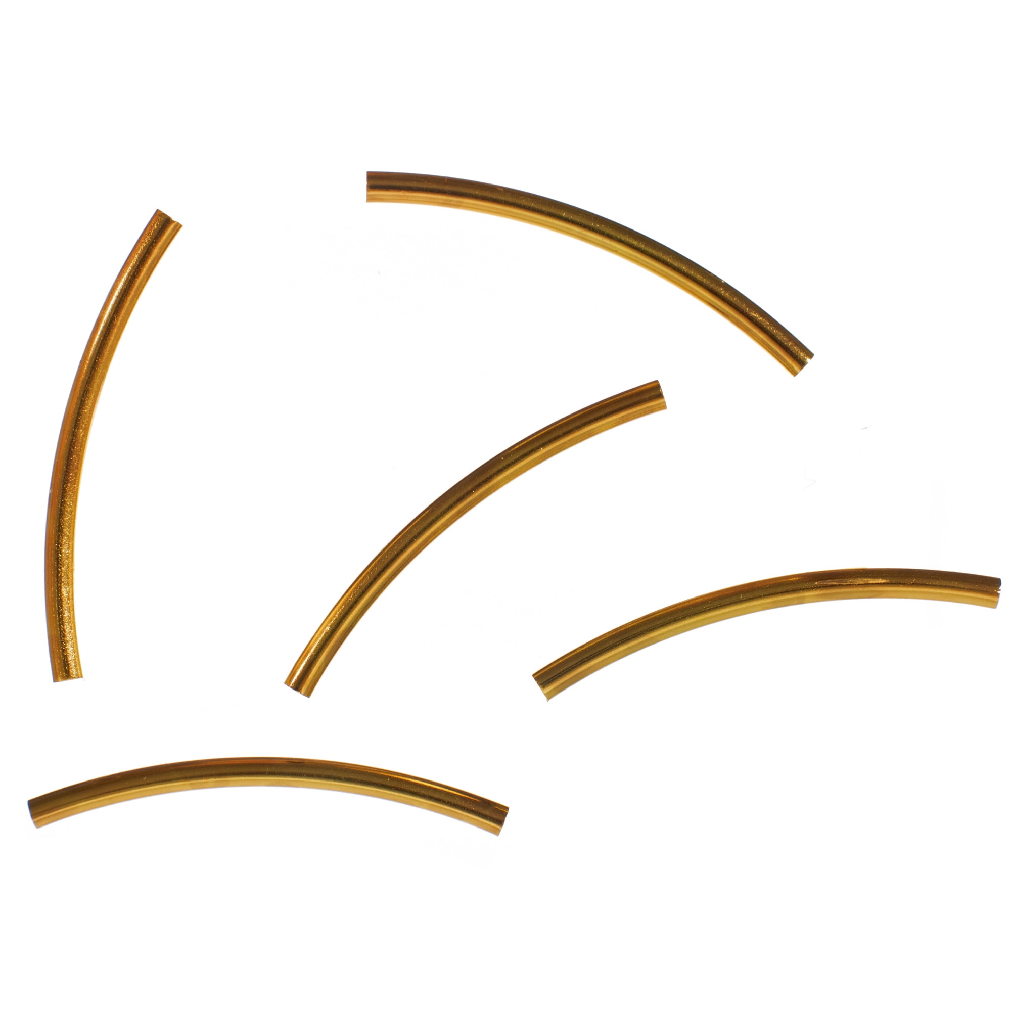 Craft County Curved Tube Beads - Metal Spacer Beads, Connectors, and Jewelry Findings - DIY Bracelet and Necklace Material - Many Finishes and Sizes Available