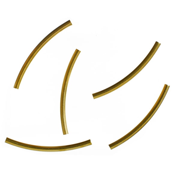 Craft County Curved Tube Beads - Metal Spacer Beads, Connectors, and Jewelry Findings - DIY Bracelet and Necklace Material - Many Finishes and Sizes Available