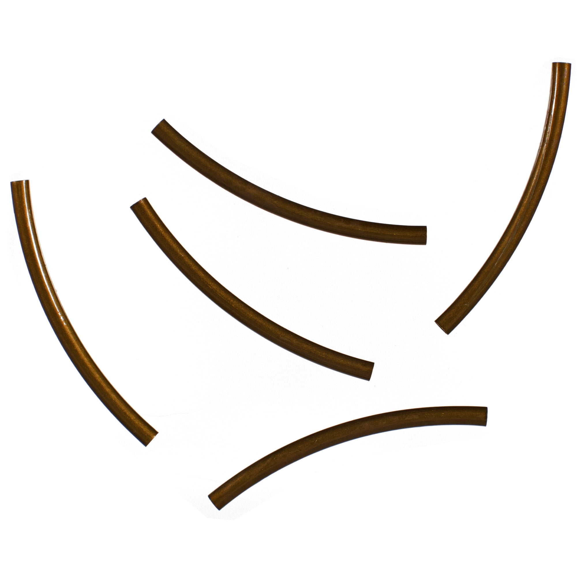 Craft County Curved Tube Beads - Metal Spacer Beads, Connectors, and Jewelry Findings - DIY Bracelet and Necklace Material - Many Finishes and Sizes Available