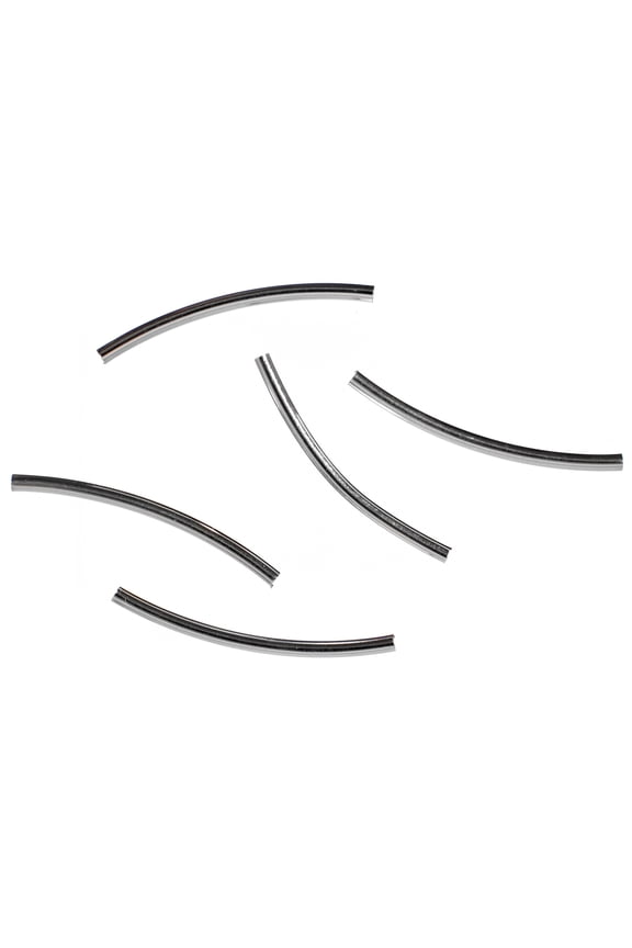 Curved Tube Beads - Metal Spacer Beads, Connectors, and Jewelry Findings - DIY Bracelet and Necklace Material - Many Finishes and Sizes Available