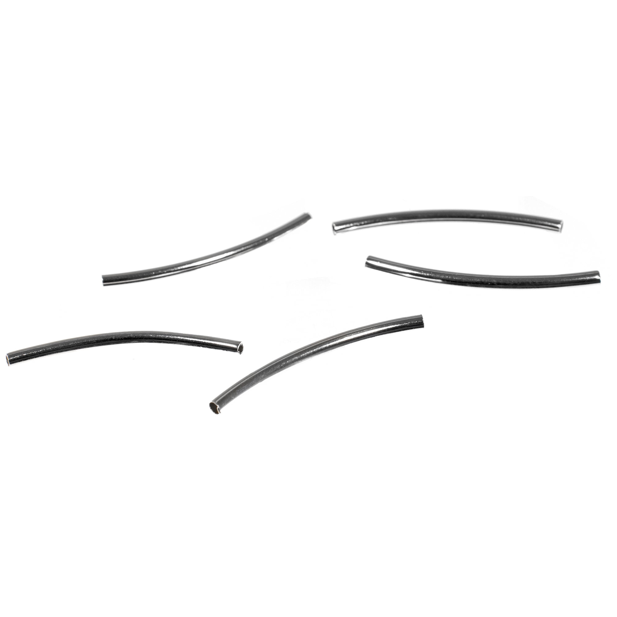 Craft County Curved Tube Beads – Multiple Sizes, Colors, and Pack Sizes – Jewelry Connector