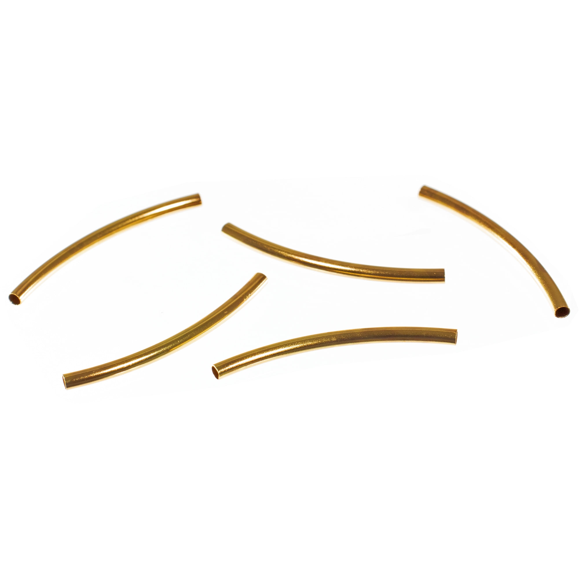 Craft County Curved Tube Beads – Multiple Sizes, Colors, and Pack Sizes – Jewelry Connector