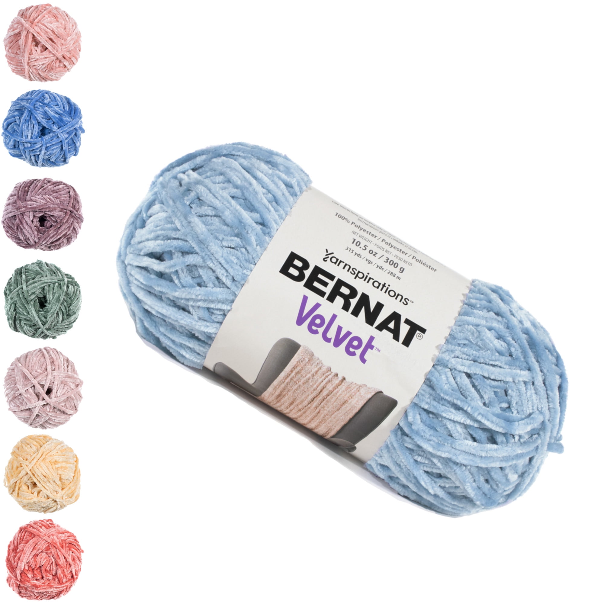 Craft County Featuring Bernat Super Soft Velvet Yarn 315 Yard Skein - Size 5 Bulky - 100% Polyester - Hand Wash Cold