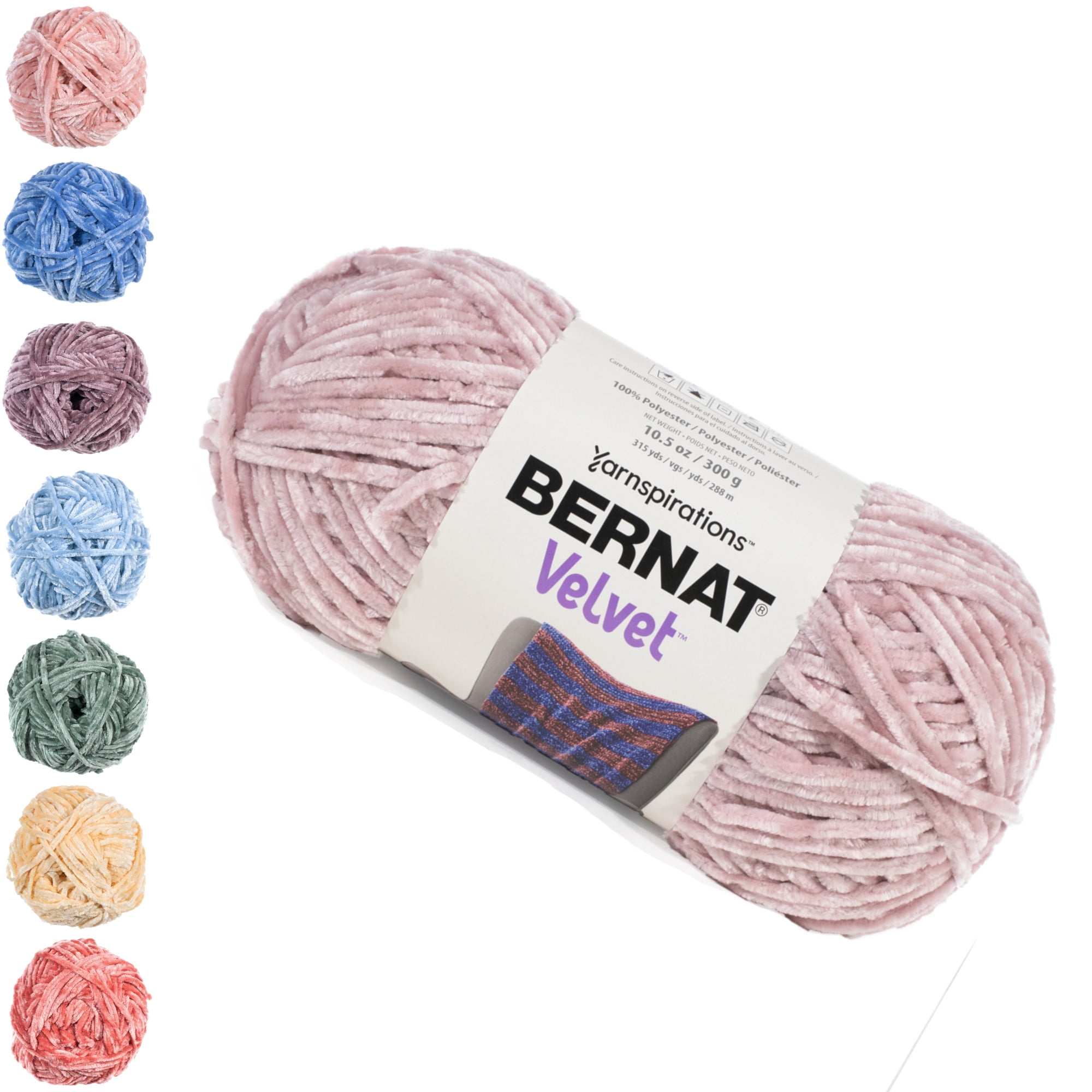Craft County Featuring Bernat Super Soft Velvet Yarn 315 Yard Skein - Size 5 Bulky - 100% Polyester - Hand Wash Cold
