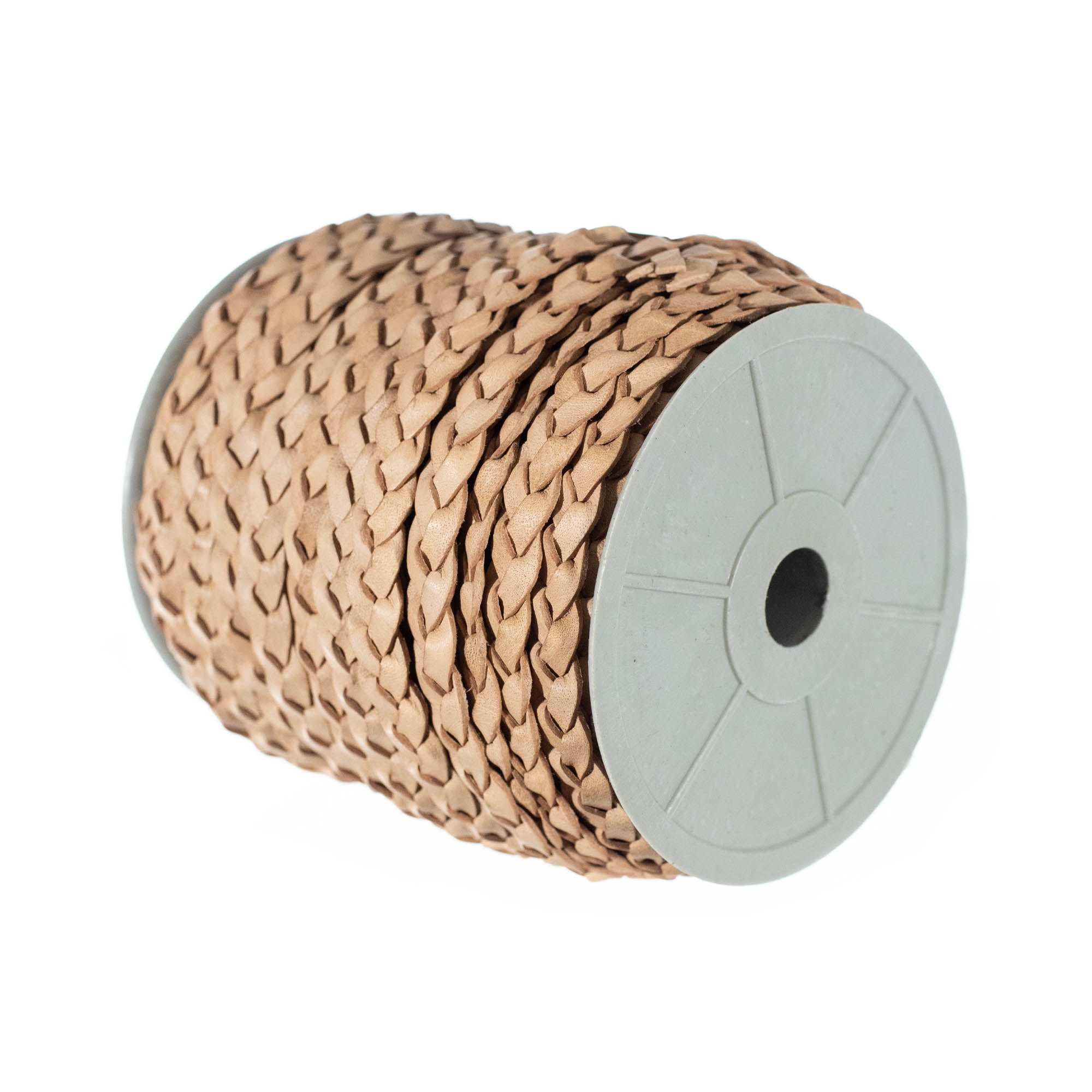 Craft County Flat Braided Leather Craft Cord - 5mm or 10mm Diameter - 5, 10, or 25 Yard Lengths - Make Jewelry, Bracelets, Necklaces, Belts, Pet Leashes and Other DIY Projects