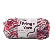 Craft County Fringe Yarn   Medium 4 Polyester Yarn for Scrubby Cloths, Personalized Gifts, and More! Red White & Blue, Single Pack