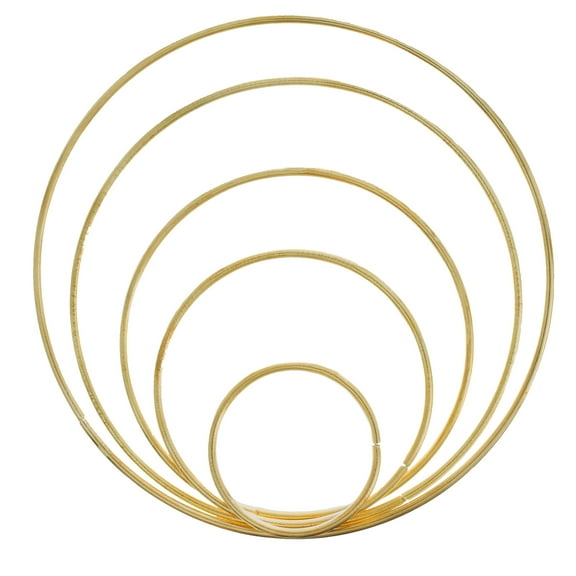 Craft County Golden Welded Metal Wire Hoop Rings - Multiple Diameters - Multiple Pack Sizes - Great for Crafting, Decoration, & Macrame