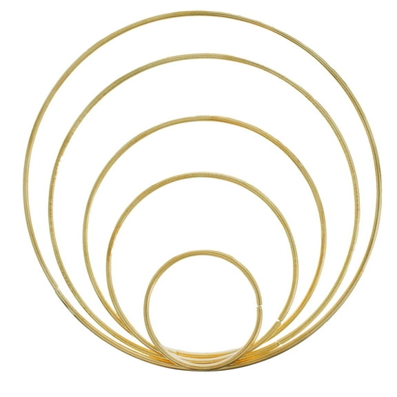 Craft County Golden Welded Metal Wire Hoop Rings - Multiple Diameters - Multiple Pack Sizes - Great for Crafting, Decoration, & Macrame