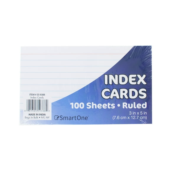 Craft County Index Cards Pack of 10 Cards with 100 Sheet Ruled 3 x 5 Inches Students and Teachers Notes