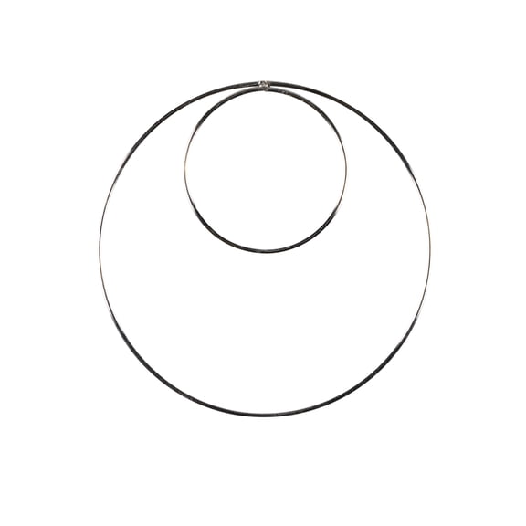 Craft County Macrame Designer Metal Hoop Wreath Silver Rings – Multiple Styles & Sizes