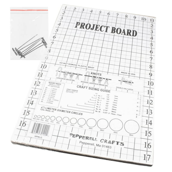 Craft County Macrame Project Board and Steel T-Pins Crafting Kit for Macrame Plant Hangers, Wall Hangings, and More