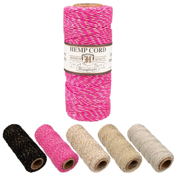 Craft County Metallic Hemp Cord – 200 ft Spool – Perfect for Macrame, Scrapbooking, Greeting Cards, Jewelry Making, and More!