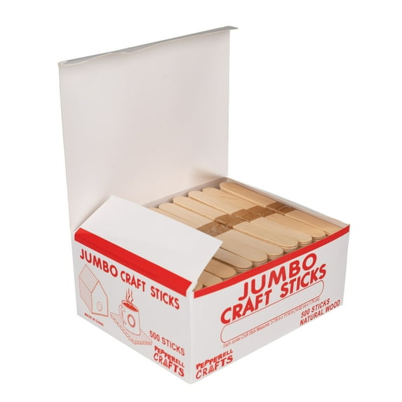 Craft County Natural Wood Super Jumbo Craft Sticks – 500 Pack