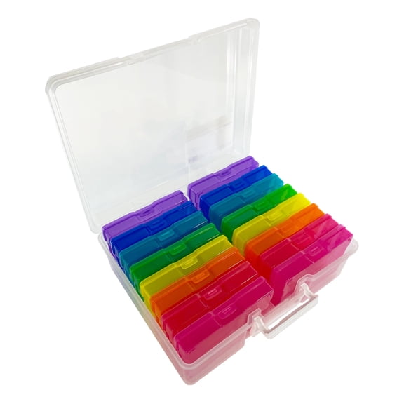 Craft County Photo & Craft Keeper – Multiple Colors – Large Case with Small Cases – Stackable – Store Photos, Beads, and Crafts