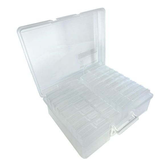 Craft County Photo & Craft Keeper – Multiple Colors – Large Case with Small Cases – Stackable – Store Photos, Beads, and Crafts