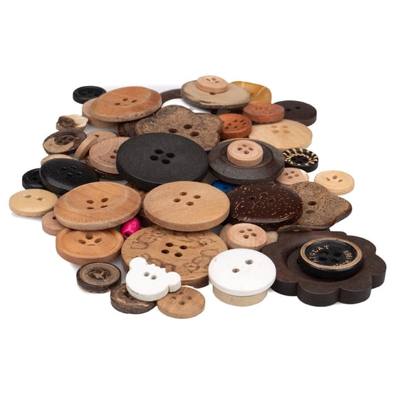 Craft County Plastic Buttons for DIY Projects – Crafting, Sewing, and Knitting – Brown Tones (100 Pack)