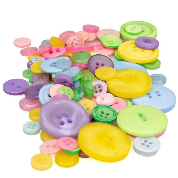 Craft County Plastic Buttons for DIY Projects – Crafting, Sewing, and Knitting – Spring Tones (1,000 Pack)