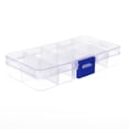 thumbnail image 1 of Craft County Plastic Clear Beads Display Storage Box  Storage Container  2.7x4.7x0.9 In  Adjustable Dividers and Removable Grid Compartment, 1 of 3