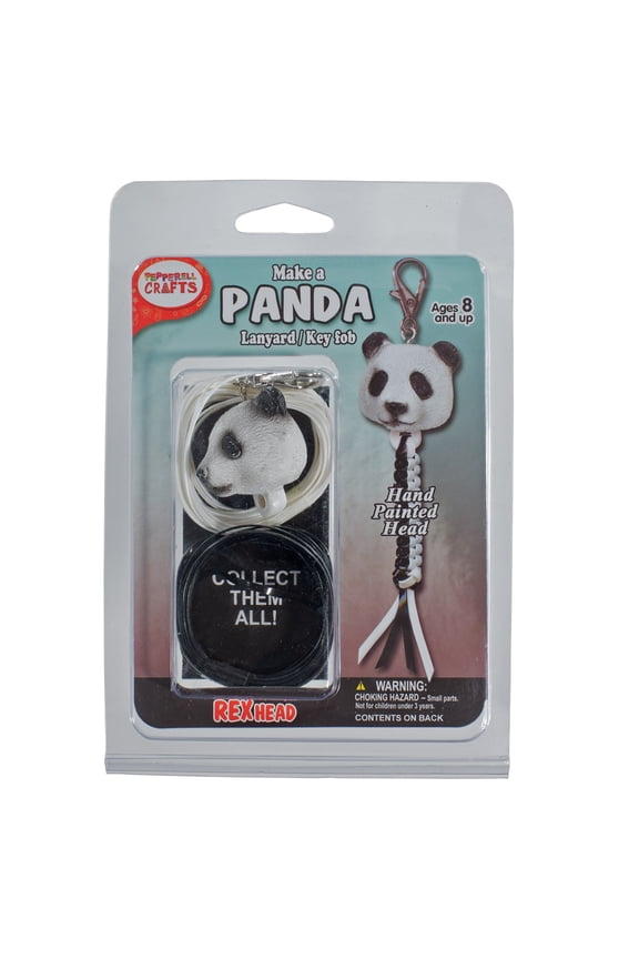 Rex Head Keychain Kits - 1 Hand Painted Plastic Key Chain Head, 1 Metal Clasp, 20 Feet of Rexlace Plastic Lacing, and Instructions - Made for Ages 8 Years and Up
