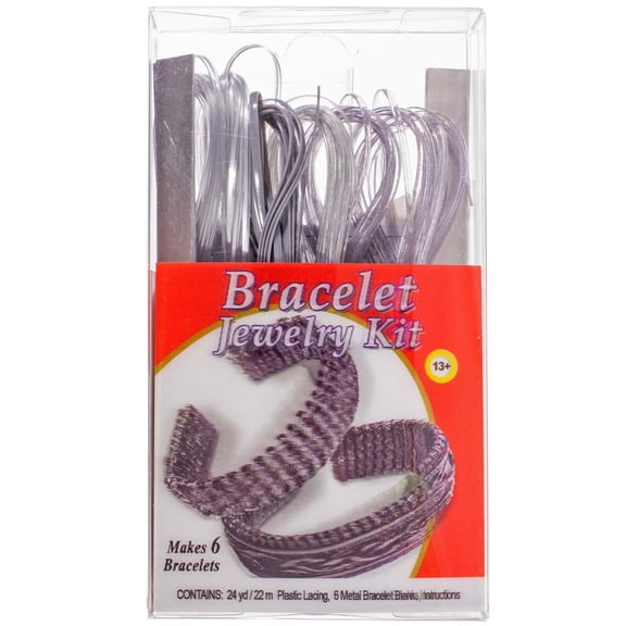 Craft County Rexlace Bracelet Kits with Plastic Lace, Bracelet Blanks, & Instructions for All Skill Levels