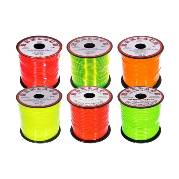 Craft County Rexlace Plastic Lacing Multicolor Bundle Packs - 100 Yards of Each Color