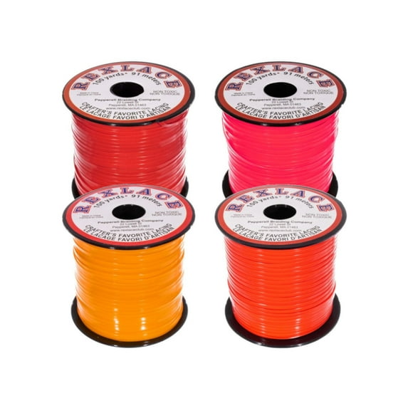 Craft County Rexlace Plastic Lacing Multicolor Bundle Packs - 100 Yards of Each Color