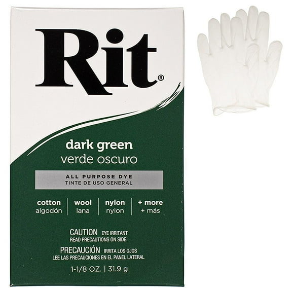 Craft County Rit All Purpose Dark Green Powder Fabric Dye Kit for Cotton, 8 oz