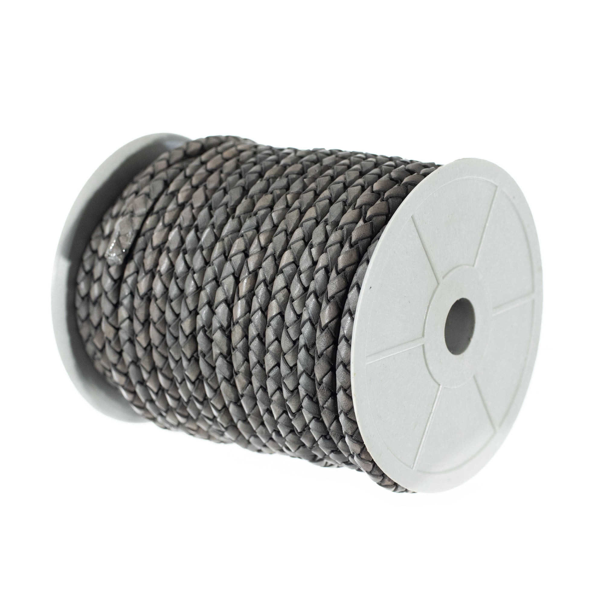 Craft County Round Braided Leather Crafting Cord - 3mm or 5mm Diameter for DIY Jewelry Making and More