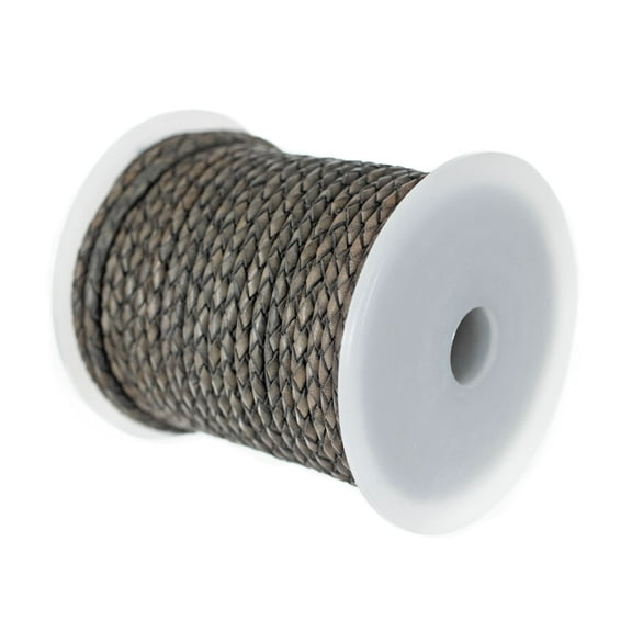 Craft County Round Braided Leather Crafting Cord - 3mm or 5mm Diameter for DIY Jewelry Making and More