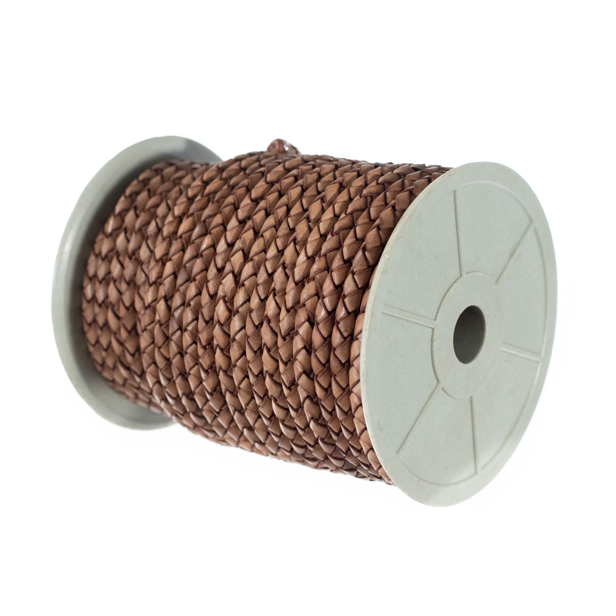 Craft County Round Braided Leather Crafting Cord - 3mm or 5mm Diameter for DIY Jewelry Making and More